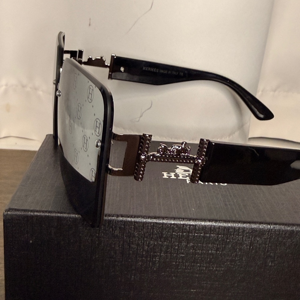 Hermes Black Patterned Sunglasses - image 2